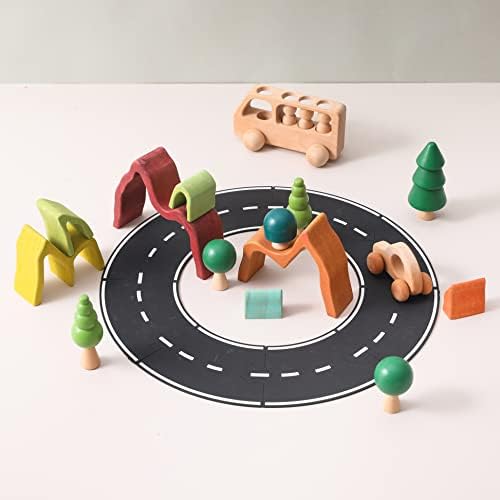 JETM·HH Wooden Rainbow Stacking Toy | House Bulding Block | Montessori Geometry Educational Stacking Game | Learning Educational Toys for Kids Baby Toddler（Volcano） - Image 6