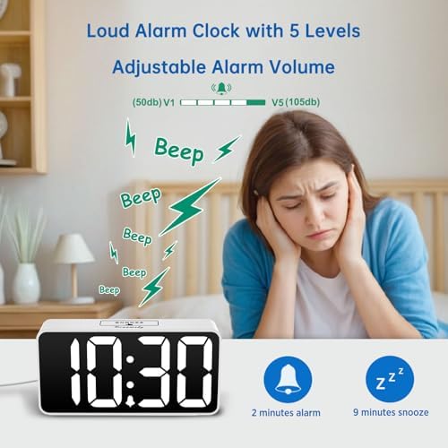 DreamSky Small Digital Alarm Clock for Bedroom, RGB Desk Clock for Kid Girl - Image 4