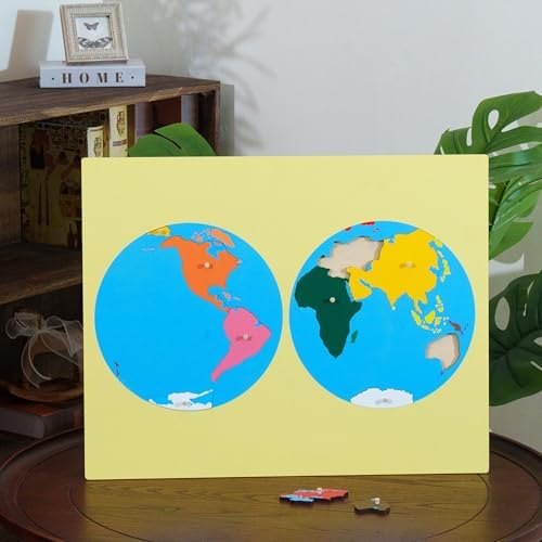 Premium Montessori World Map Puzzle – Large 57cm(22.4in) Wooden Puzzle Map of Continents, Geography Learning Material for Kids, Hands-On Social Studies Activity for Homeschool Classroom Ages 3-6 by PENEPICO-SIMPLELIFE
