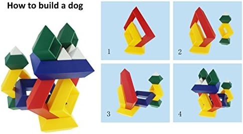 KUTOI Pyramid Stacking Toy Building Blocks 3D Puzzle Brain Teasers for Kids and Adults-Creative Preschool Learning Activities- Toddler Building Toys, Kids Blocks for 3 Year Old Boys & Girls - Image 6