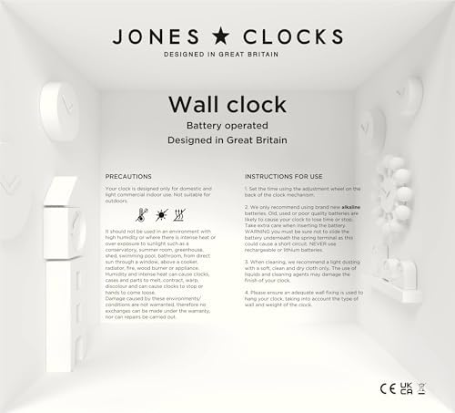 JONES CLOCKS® Kids wall Clock | Small Modern Children’s Nursery Clock | 10" | Pink | Colourful dial for Learning to Tell the time - Image 7