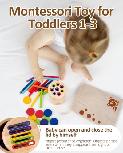 Wooden Learning Color Sorting Toys for Toddlers Sensory Sorting Coin Box Toys for Toddlers 1-3 Fine Motor Skills and Matching Games for Toddler Learning Toys - Image 4