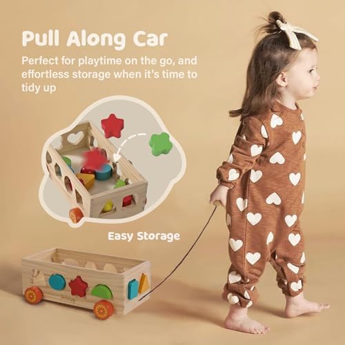 Shape Sorter - Wooden Xylophone and Montessori Number Puzzle Set for Babies - Educational Sorting Game with Storage Car for Toddlers - Image 6