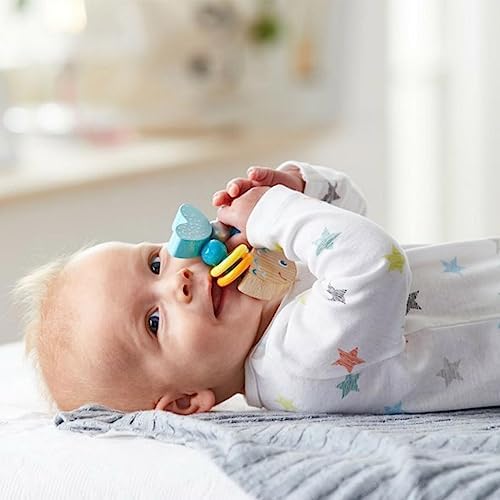HABA Rattlefish Wooden Baby Rattle with Plastic Rings, Sensory Toys 6-12 Months & Grasping Toy for Babies, Made in Germany - Image 3