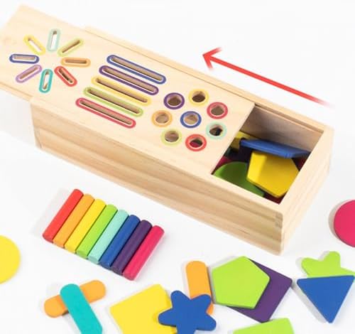 Wooden Play Set Object Permanence Box Shape Sorter Gifts Shape Sorting and - Image 7