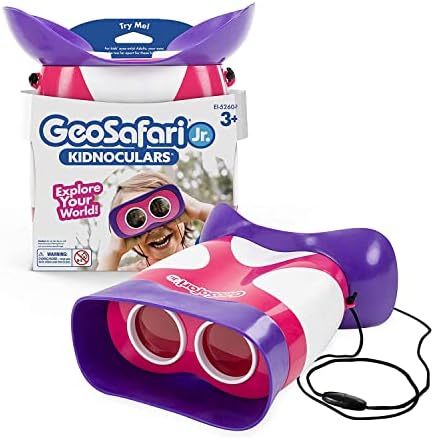 Educational Insights GeoSafari Kidnoculars Pink - Toy Binoculars for Kids, Outdoor Toys for Kids Ages 4-8, Toddler Camping and Nature Toys, Lightweight Binoculars with Neck Strap, Bird Watching Gear by EducationalInsights