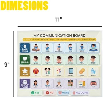 Communication Board for Kids – Step-by-Step Laminated Visual Chart for Autism, Speech Therapy, Special Education, Home & Classroom, 9 x 12 Inch - Image 3