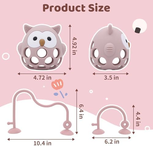 Baby High Chair Toy Teething Chew,Suction Cup Toys,BPA-Free Infant Teether - Image 2