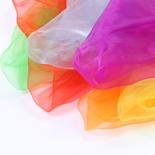 BoAn 12 PCS Dance Juggling Scarves, Silk Square Music Magic Movement Scarves, Children Movement Music Scarf, Colorful for Kids Play- 12 Colors, 24 by 24 Inches - Image 5
