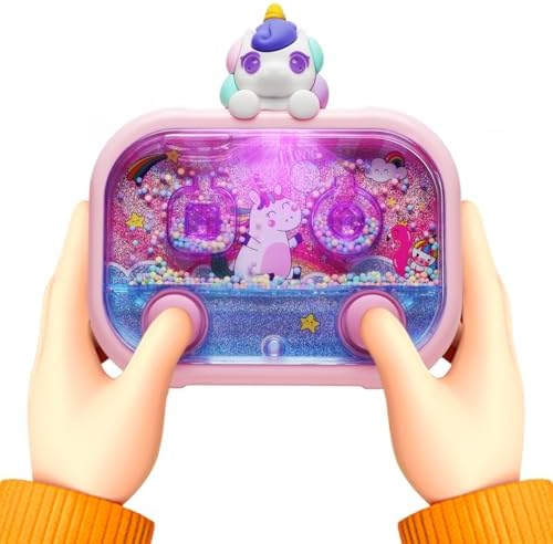 Handheld Water Game with Light – Water Ball Target Toy for Kids Ages 3+, Retro Fidget Toy, Screen-Free Car Travel Game, Road Trip Toy, Airplane Entertainment, Portable Autism-Friendly Gift by Givzan