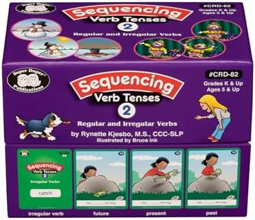 Super Duper Publications | Sequencing Regular and Irregular Verb Tenses Set 2 Fun Deck | Communication and Early Reader Skills Flash Cards | Educational Learning Materials for Children by SuperDuperPublications