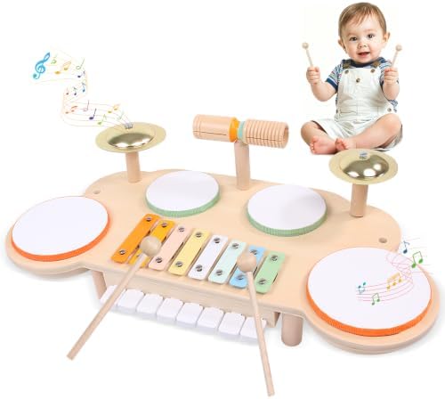 Toddler Drum Set for Toddlers 2-3, Baby Musical Percussion Instruments by MTTIERY