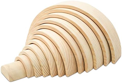 Large Wooden Rainbow Stacker Arches, 2 Packs of 12 pcs., Natural and Unfinished Stacking Rainbow, by Woodpeckers - Image 5