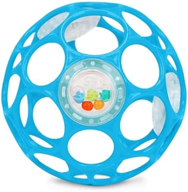 Bright Starts Oball Easy-Grasp Rattle BPA-Free Infant Toy in Blue, Age Newborn and up, 4 Inches by BrightStarts