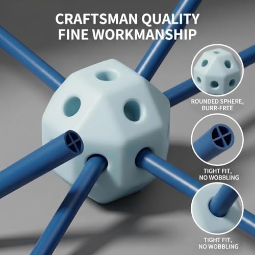 Fort Building Kit, 158 Pieces Construction STEM Toy Set, Indoor Outdoor Building Blocks with 55 Rods and 48 Balls, Kids DIY Play Fort Ages 3-12 - Image 5