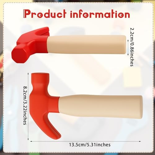 Zhanmai 2 Pcs Toy Foam Hammer, Classroom Educational Toy, Red - Image 2