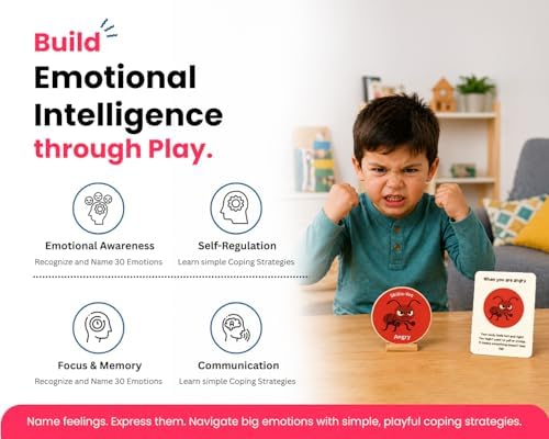Emotional Intelligence Game for Kids | Feelings Memory Match Game | 90 Pieces: 60 Wooden Discs & 30 Emotion Regulation Cards | Social Emotional Learning SEL Games | Montessori Game | Ages 3-12 - Image 4