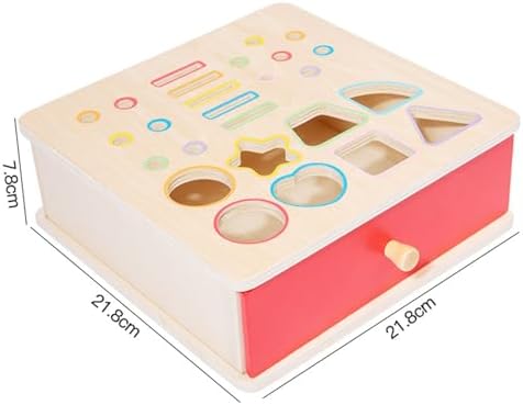 Wooden Shape Sorter Box, Montessori Activity Cube with Ball Drop, Worm Catching & Pegs - Image 7