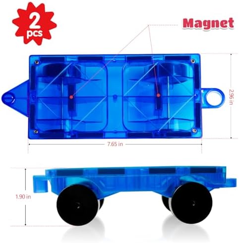 MAGBLOCK 2-Piece Car Set Suitable for Magnetic Blocks Tiles - Image 2