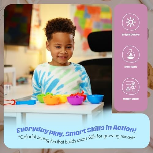 Montessori Sorting Toy for Toddlers– Fine Motor Skills, Sensory Bin & Preschool Learning Toys, Color Sorting Toys for Kids 3-5 Years, Learning Activities and Early Educational Toy - Image 4