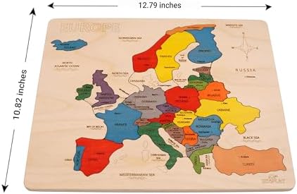 Europe Map Wooden Jigsaw Puzzle for Kids | 33 Puzzle Pieces | Learning & Educational Toy Gift for Boys & Girls Ages 4 Years and Above - Image 2