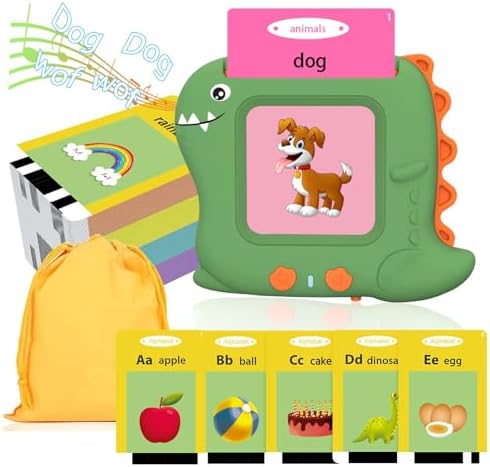 Toddler Toys Talking Flash Cards for 1-5 Years Old, 336 Sight Words Language Learning Toys, Autism Sensory Toys for Autistic Children, Montessori Toys, Educational Birthday Gifts for Toddlers (Green) by Winbaby