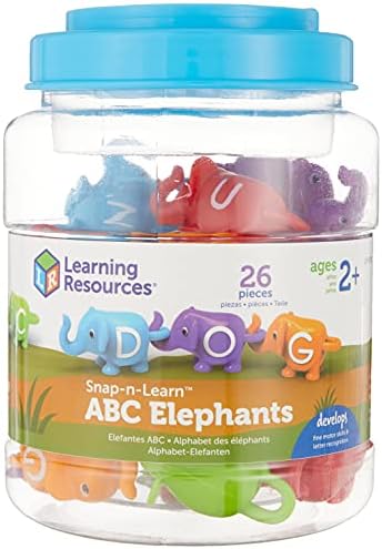 Learning Resources Snap-n-Learn ABC Elephants - Educational Alphabet Elephant Toy, Fine Motor Skills, Counting and Sorting, Toddler Montessori Toys, Gifts for Boys and Girls, Ages 2+ by LearningResources