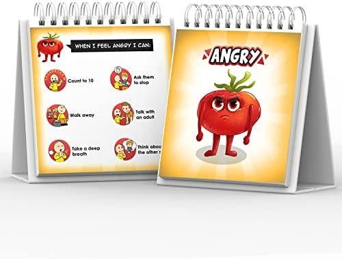 Feelings Flipbook for Kids to Learn 20 Emotions & 6 Coping Skills (Veggies) - Image 4