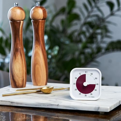 Time Timer Home MOD — 60 Minute Kids Visual Timer Home Edition — For Homeschool Supplies Study Tool, Timer for Kids Desk, Office Desk and Meetings with Silent Operation (Cotton Ball White) - Image 2