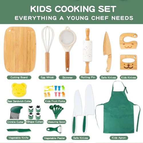20 Pcs Kids Safe Knife Set for Real Cooking, Montessori Kitchen Tools - Image 2
