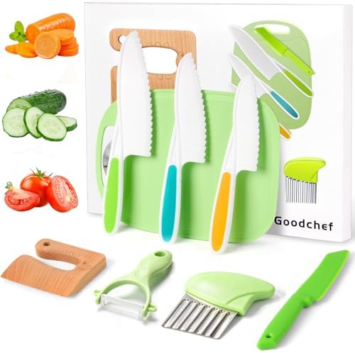 Goodche 8 Pieces Toddler Knife Set- Kids Cooking Sets Real by Discoverthejoyofcooking