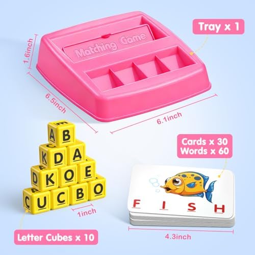 HahaGift Educational Toys for 2-5 Year Old Girl Gifts, Matching Letter Learning Games Activities, Christmas Birthday Gift for Toddler Kids Age 2 3 4 5 Year Olds Girls - Image 6