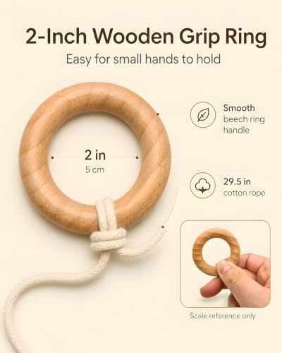 Wooden Dinosaur Pull Toy| Beech Wood Pull Along Dino for Toddlers - Image 4
