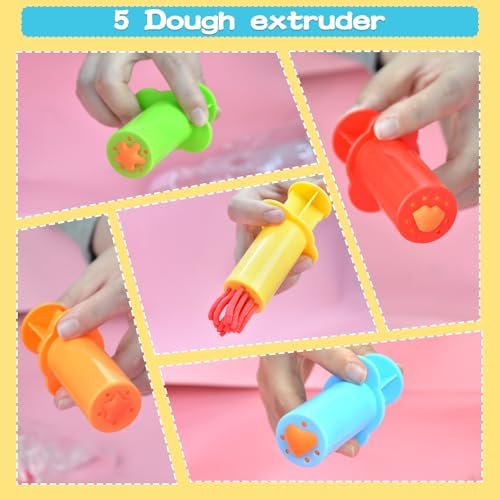 LCY WEDSHI Dough Tool Set, 15 Pcs Dough Tools Sets for Kids Ages 4-8, Dough Accessories Includes Cutters Roller, Rolling Pins, Safety Scissors, Plastic Knife - Image 4