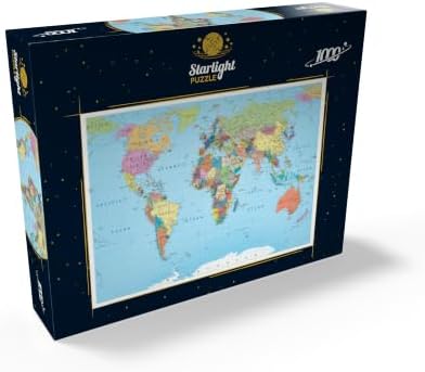 MyPuzzle Color World Map - Borders, Countries, Roads and Cities - Premium 1000 Piece Jigsaw Puzzle for Adults - Image 2