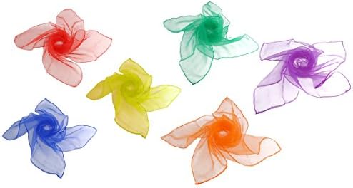 yueton 12pcs Colorful Hemmed Square Rhythm Band Scarves Juggling Dance Scarves - Image 3