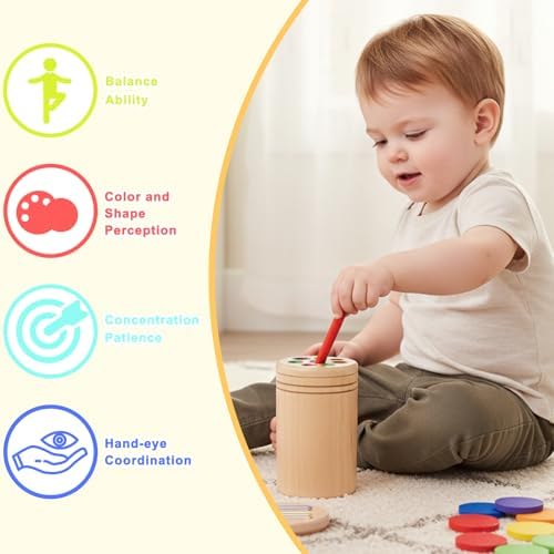Wooden Montessori Toy, 3 in 1 Educational Sensory Color Sorting Toys, Colour Sorting Game, Educational Color Sorting Fidget Sensory Toys, Motor Skills Toy, Gift Girls Boys - Image 4