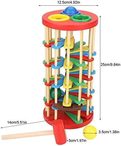 KIMISS Colorful Wooden Knock Ball Ladder Toy for - E Onal Developmental Preschool Toy with & Sliding Balls - Image 7
