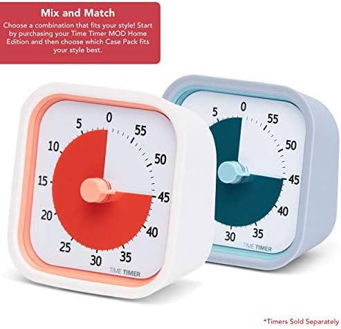 TIME TIMER Home MOD Neutral Cases - for Classroom Learning, Homeschool Study Tool, Student Desk Clock and Office Meetings with Silent Operation (2-Pack) - Image 2