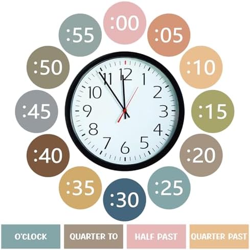 Boho Rainbow Clock Numbers Bulletin Board Kits, Telling Time Teaching Clock for Kids Labels, Learning to Tell Time Cutouts for Elementary Math Classroom Must Haves (Boho) by Sereliy