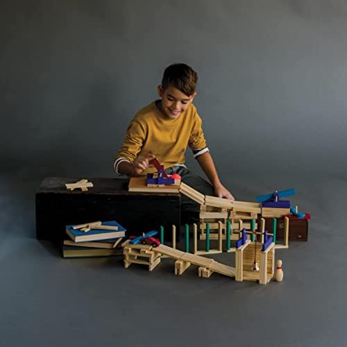 MindWare KEVA Contraptions Reactions Planks Building Toy - 178 KEVA Building Planks (191 Piece Set) - Free-Form Wood Building Set for Kids to Create Their Own Ball Maze – Ages 7 & Up - Image 2