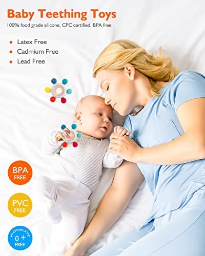 akolik Baby Teething Toys,Teething Relief Teethers Toy for Babies 0-3-6-9-12 Months Old Boys Girls BPA Free Baby Chew Toys Infant Toys Newborn Accessories - Image 2