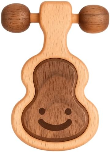 HippoToys Handcrafted Wooden Baby Rattle | Natural Teething Toy | Montessori Sensory Developmental Toy | Non-Toxic Organic Baby Toy | Newborn Infant Baby Boy Girl Gift 0-12 Months by Hippotoys