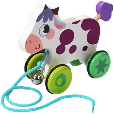 Pull Along Toy with String, Animal Push and Pull Along Toys, Cow by Unknown