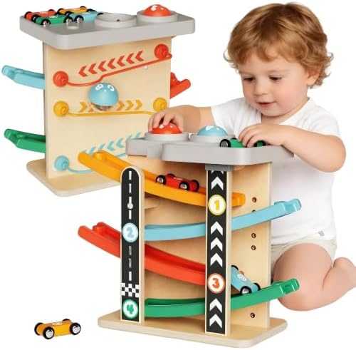 Montessori Toddler Toys for 1-2 Year Old Boy, First Birthday Gifts, Grey by ItainqWherePlayMeetsGrowth