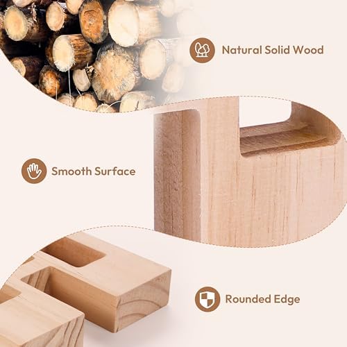 Woodtoe 24 PCS Rainbow Blocks Set, Wooden Building Blocks for Kids Ages 3-6 - Image 5