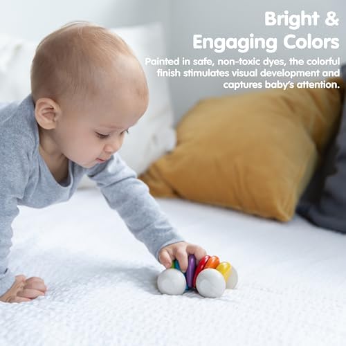 PlanToys® Wooden Baby Push Toy Car | Colorful Montessori Toy for Infants | Wooden Baby Toy with Flexible Body | Sensory & Motor Skill Development Toy for 6+ Months - Image 6