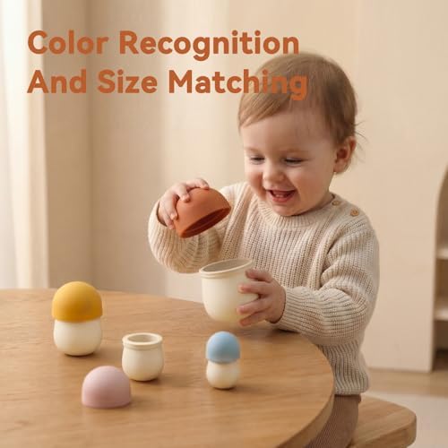 ibwaae Silicone Nesting Dolls for Kids Easter Toys 2-in-1 Russian Nesting Dolls & Stacking Toy Montessori Educational Bath Toys Toddler Gifts - Image 5