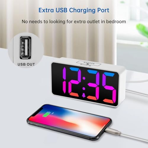 DreamSky Small Digital Alarm Clock for Bedroom, RGB Desk Clock for Kid Girl - Image 6