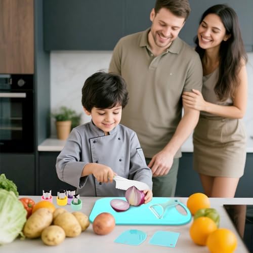 Kids Cooking and Toddler Knife Toys Set - 35Pcs Knifes for Real Cooking and Baking Accessories , Toddlers Kitchen Tools Ages 3-10 Kids Birthday Gift - Image 7
